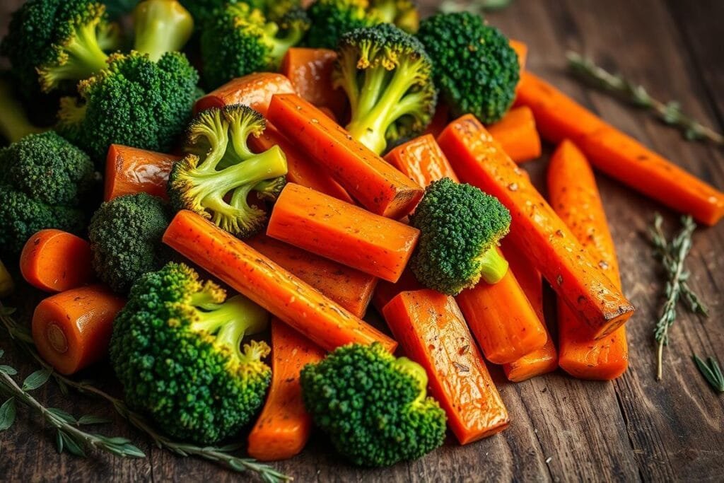 roasted broccoli and carrots